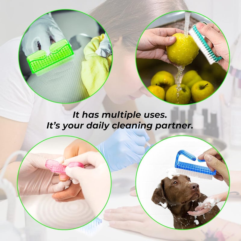 ROLECK 4 Pcs Nail Brush for daily Use -4 Different Kinds of Fingernail brush with Plastic Handle Nail brush for cleaning Fingernails - Easy to use Nail Scrub brush-Nail Cleaner Nail brushes for Man and women - Image 1